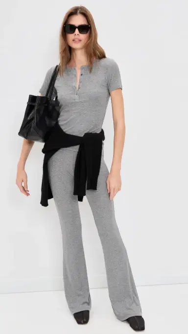 ATM Anthony Thomas Melillo Modal Rib Henley Top Medium Heather Grey L | Thumbnail 5 ATM Anthony Thomas Melillo Modal Rib Henley Top Medium Heather Grey L | Thumbnail 5