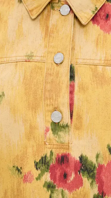 GANNI Print Peplum Mini Dress Vibrant Yellow | Thumbnail 6 GANNI Print Peplum Mini Dress Vibrant Yellow | Thumbnail 6