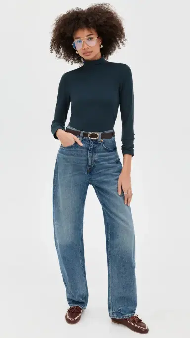 Jamie Haller The Mock Neck Tee Navy | Thumbnail 5