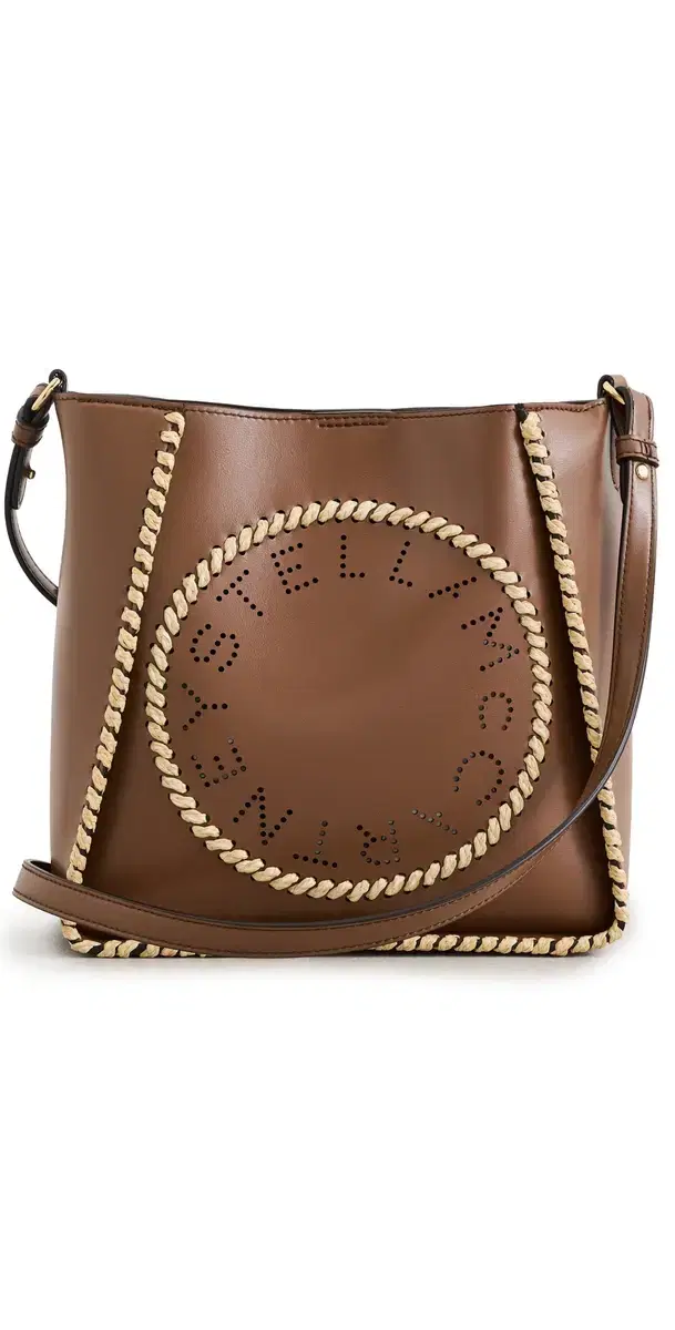 Stella McCartney Raffia Trim Crossbody Bag Tan One Size