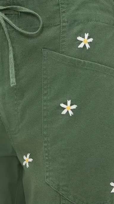 DAZE Villa Drawstring Pants Bronze Green Daisy | Thumbnail 6 DAZE Villa Drawstring Pants Bronze Green Daisy | Thumbnail 6