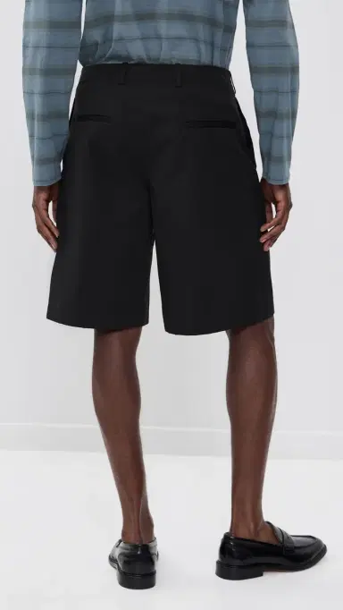 Our Legacy Pleated Shorts 11 Studio Black Micro Canvas | Thumbnail 3
