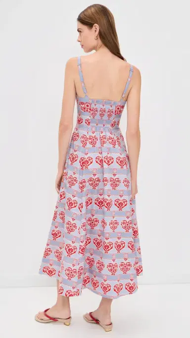 Hill House Home The Margot Dress Poppy Damask Stripe | Thumbnail 3