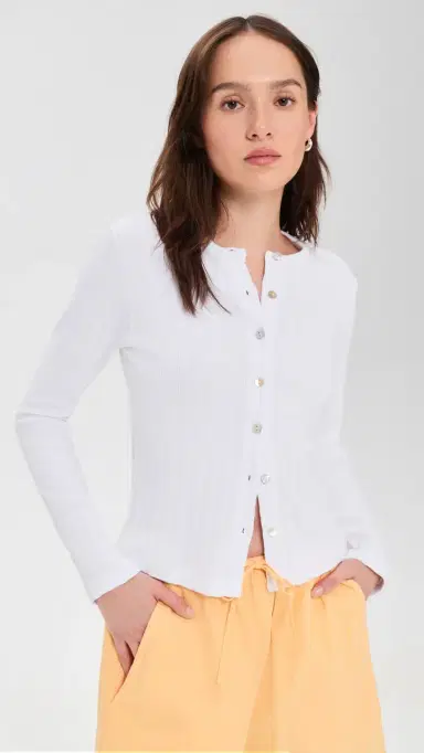 DONNI. DONNI. The Varied Rib Cardigan Powder L | Thumbnail 2