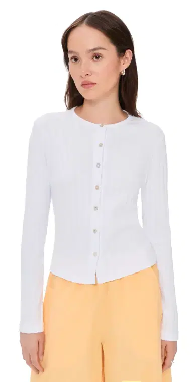 DONNI. DONNI. The Varied Rib Cardigan Powder L | Thumbnail 1