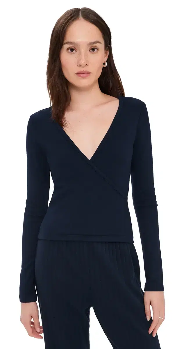 DONNI. The Baby Rib Crisscross Top Navy