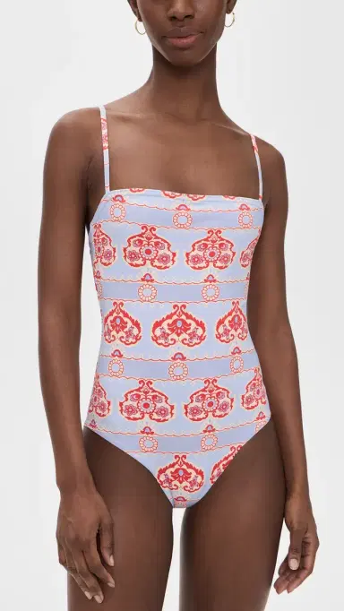 Hill House Home The Giana One Piece Poppy Damask Stripe | Thumbnail 2 Hill House Home The Giana One Piece Poppy Damask Stripe | Thumbnail 2