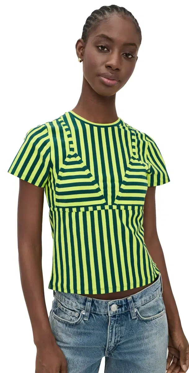 SIMONMILLER Kini Striped Tee Lime Stripe
