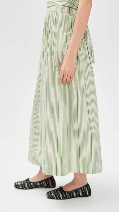 Hill House Home The Ame Skirt Green Jacquard Stripe L | Thumbnail 4 Hill House Home The Ame Skirt Green Jacquard Stripe L | Thumbnail 4