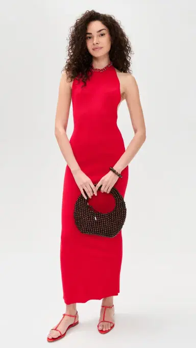 Staud Reina Dress Red Rose M | Thumbnail 6