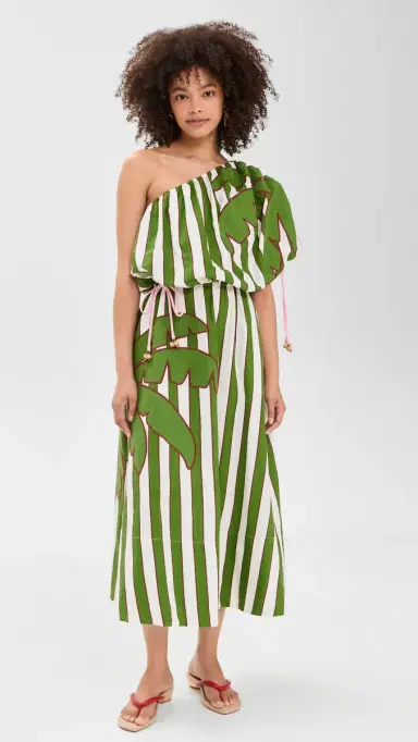 FARM Rio One Shoulder Midi Dress Off-White | Thumbnail 2