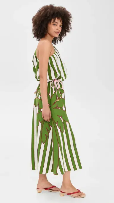 FARM Rio One Shoulder Midi Dress Off-White | Thumbnail 4