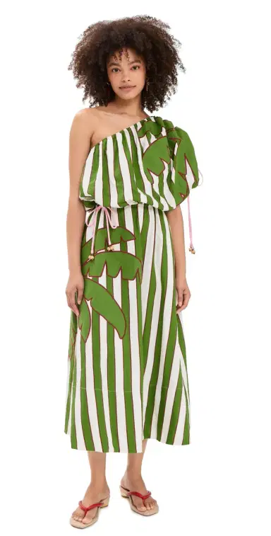 FARM Rio One Shoulder Midi Dress Off-White | Thumbnail 1