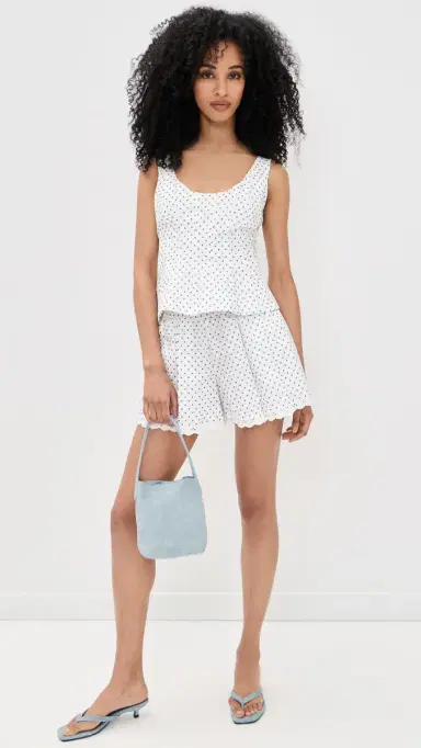 CAROLINE CONSTAS Brielle Sleeveless Top White Periwinkle | Thumbnail 5