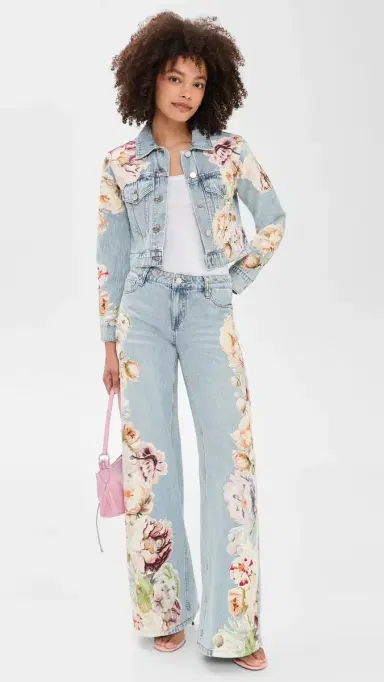 ALICE + OLIVIA Amazing Baggy Jeans Sierra Vintage/Multi | Thumbnail 2