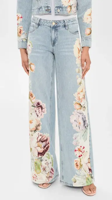 ALICE + OLIVIA Amazing Baggy Jeans Sierra Vintage/Multi | Thumbnail 3