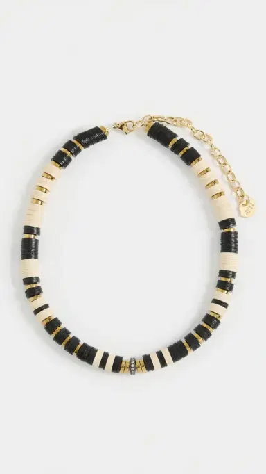 Hijas de Puka Bead Necklace Black & Cream One Size | Thumbnail 2