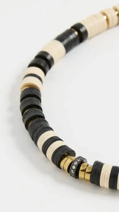 Hijas de Puka Bead Necklace Black & Cream One Size | Thumbnail 4