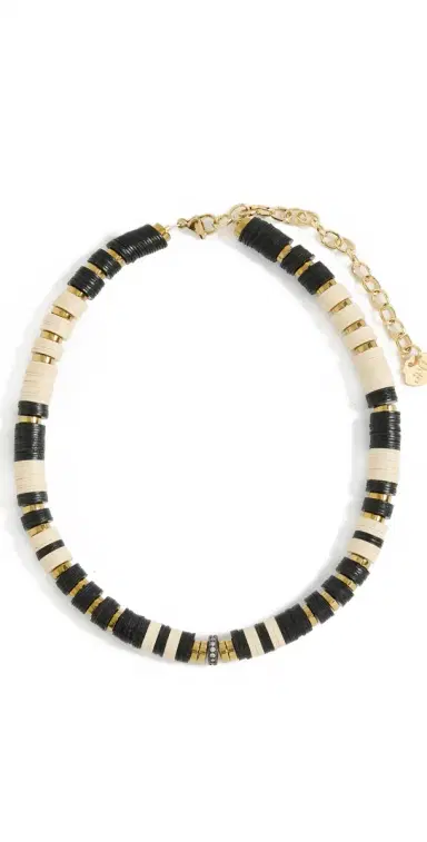 Hijas de Puka Bead Necklace Black & Cream One Size | Thumbnail 1