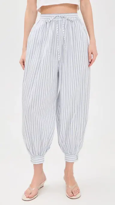 Cinq à Sept eo Stripe Verne Balloon Pants White/Cornflower | Thumbnail 2 Cinq à Sept eo Stripe Verne Balloon Pants White/Cornflower | Thumbnail 2