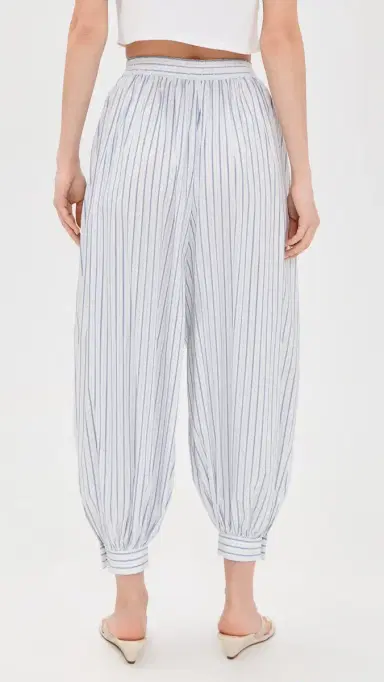 Cinq à Sept eo Stripe Verne Balloon Pants White/Cornflower | Thumbnail 3 Cinq à Sept eo Stripe Verne Balloon Pants White/Cornflower | Thumbnail 3