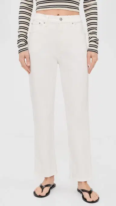 Madewell The Petite Longline Straight Jean in Tile White Tile White | Thumbnail 2 Madewell The Petite Longline Straight Jean in Tile White Tile White | Thumbnail 2
