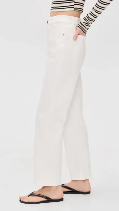 Madewell The Petite Longline Straight Jean in Tile White Tile White | Thumbnail 4 Madewell The Petite Longline Straight Jean in Tile White Tile White | Thumbnail 4