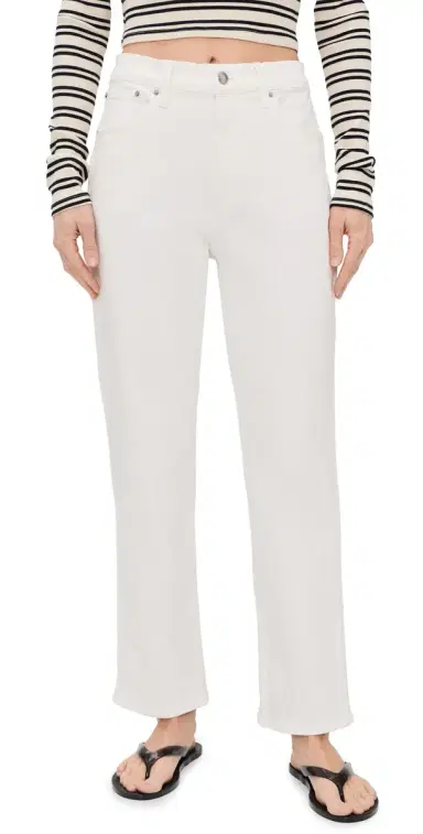 Madewell The Petite Longline Straight Jean in Tile White Tile White | Thumbnail 1 Madewell The Petite Longline Straight Jean in Tile White Tile White | Thumbnail 1