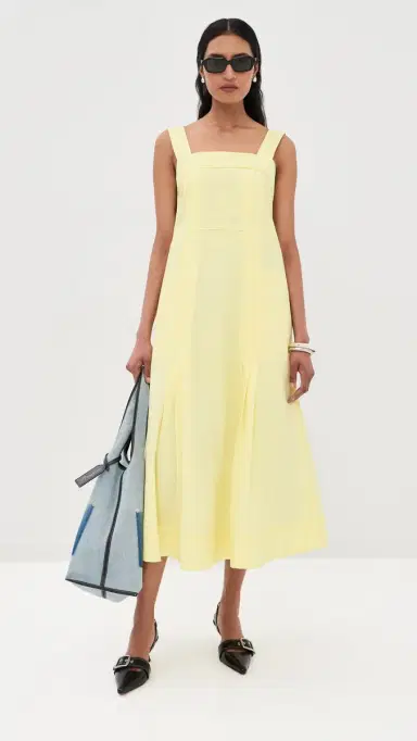 3.1 Phillip Lim Square Neck Structured Cotton Midi Dress | Thumbnail 2 3.1 Phillip Lim Square Neck Structured Cotton Midi Dress | Thumbnail 2
