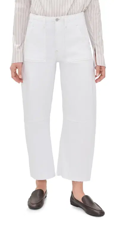 Le Jean Utility Soft Barrel Jeans White | Thumbnail 1 Le Jean Utility Soft Barrel Jeans White | Thumbnail 1
