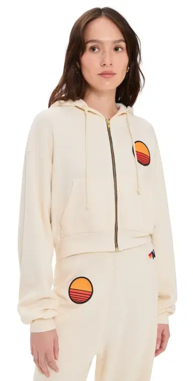 Aviator Nation Sunset Patch Relaxed Cropped Hoodie | Thumbnail 1 Aviator Nation Sunset Patch Relaxed Cropped Hoodie | Thumbnail 1