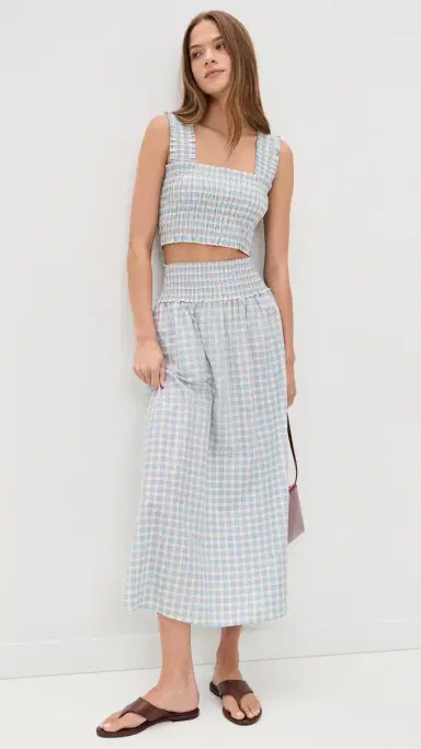 Hill House Home The Delphine Nap Skirt Blue/Red Gingham | Thumbnail 5 Hill House Home The Delphine Nap Skirt Blue/Red Gingham | Thumbnail 5