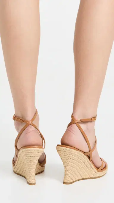 Tory Burch Capri Miller Espadrille Wedges 85mm Caramel Corn / Gold | Thumbnail 3 Tory Burch Capri Miller Espadrille Wedges 85mm Caramel Corn / Gold | Thumbnail 3