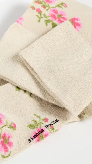 Simone Rocha Tiny Flower Jacquard Socks | Thumbnail 3