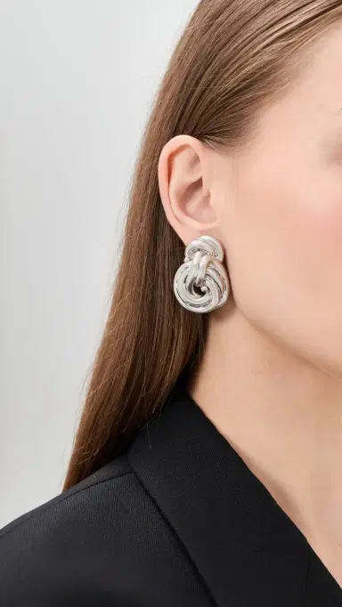 Julietta Knot Earrings Silver One Size | Thumbnail 3