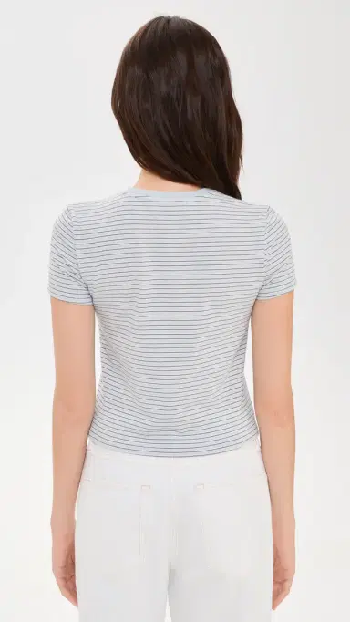 ATM Anthony Thomas Melillo Striped Baby Tee Cool Water Multi L | Thumbnail 3