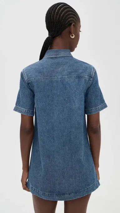 Madewell Airy Denim Boxy ini Shirtdress Pickett Wash | Thumbnail 3