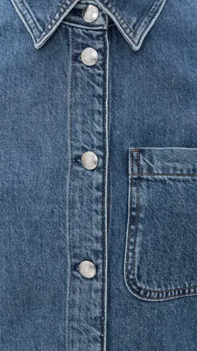 Madewell Airy Denim Boxy ini Shirtdress Pickett Wash | Thumbnail 6