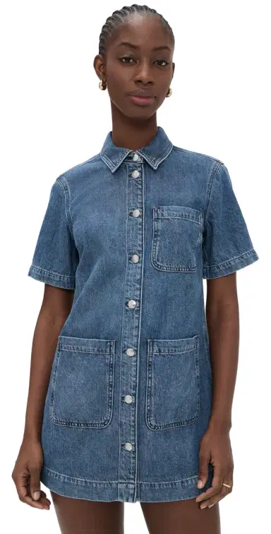 Madewell Airy Denim Boxy ini Shirtdress Pickett Wash | Thumbnail 1