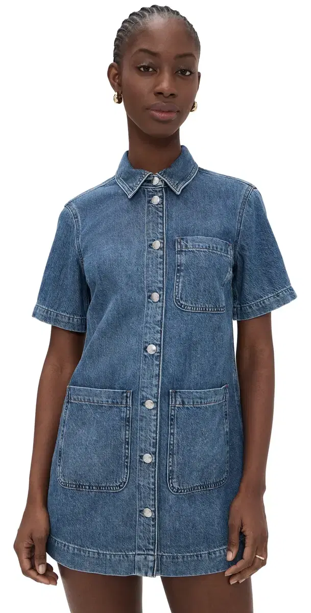 Airy Denim Boxy ini Shirtdress Pickett Wash