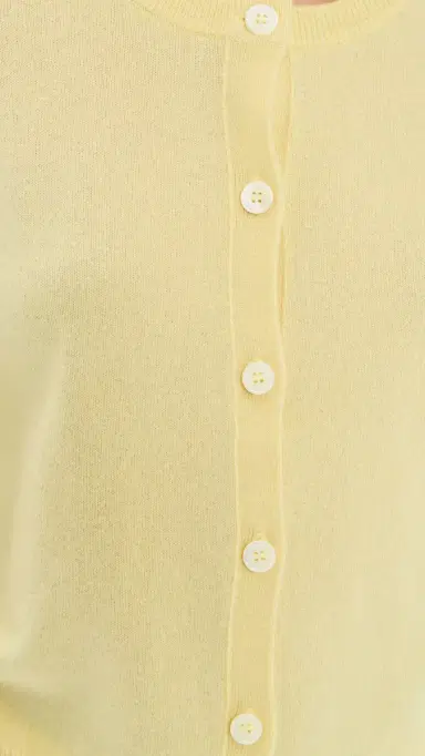 La Ligne Solid ean ines Cashmere Cardigan Butter | Thumbnail 6