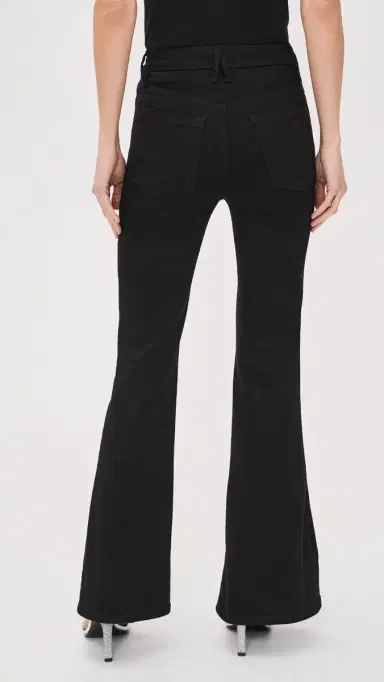 GOOD AMERICAN Never Fades Petite Flare Jeans Black001 2 | Thumbnail 3