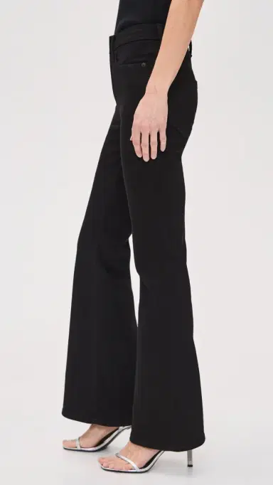 GOOD AMERICAN Never Fades Petite Flare Jeans Black001 2 | Thumbnail 4