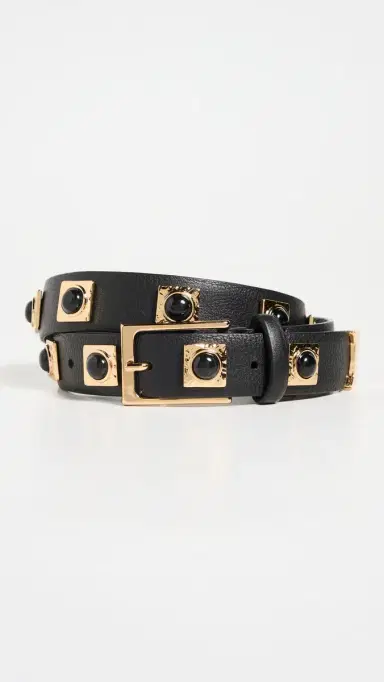 AUREUM No. 2 Black Studded Belt Black/Gold M/L | Thumbnail 2