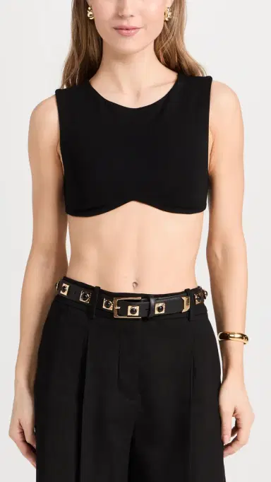 AUREUM No. 2 Black Studded Belt Black/Gold M/L | Thumbnail 3