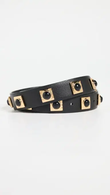 AUREUM No. 2 Black Studded Belt Black/Gold M/L | Thumbnail 4