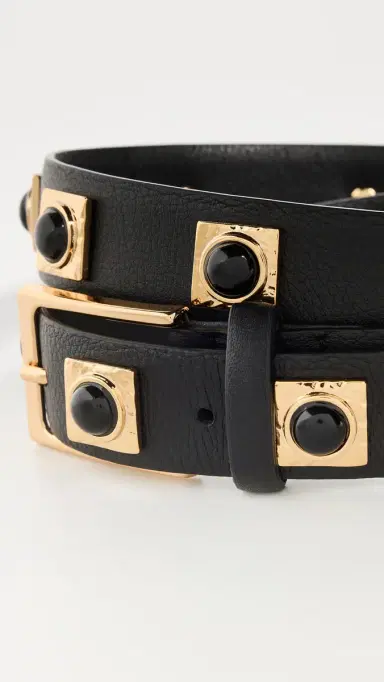 AUREUM No. 2 Black Studded Belt Black/Gold M/L | Thumbnail 5