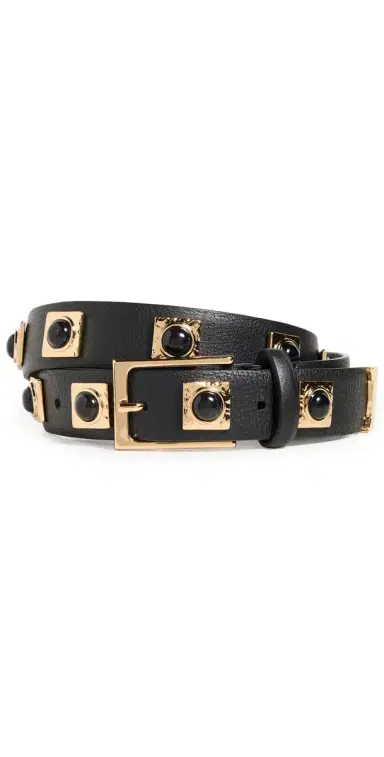 AUREUM No. 2 Black Studded Belt Black/Gold M/L | Thumbnail 1