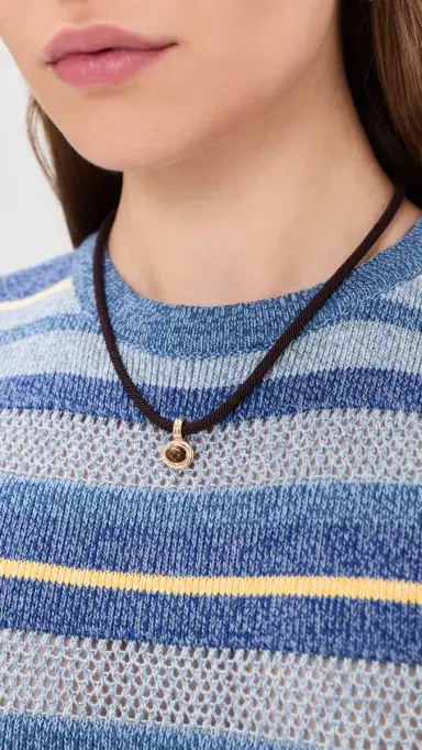 Shashi Maxwell Cord Necklace Brown One Size | Thumbnail 3