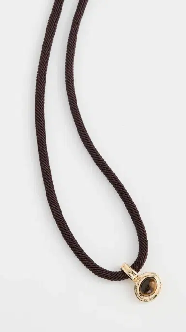 Shashi Maxwell Cord Necklace Brown One Size | Thumbnail 5
